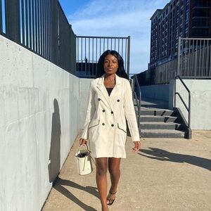 Linen Double-Breasted Blazer Dress